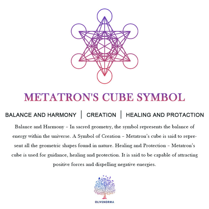 Collana con simbolo del cubo di Metatron in cristallo trasparente Olivenorma Orgone