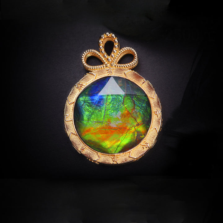Collana in argento 925 con ammolite naturale Olivenorma