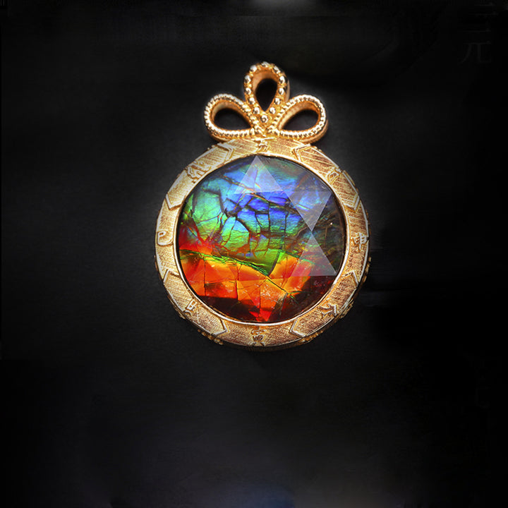 Collana in argento 925 con ammolite naturale Olivenorma
