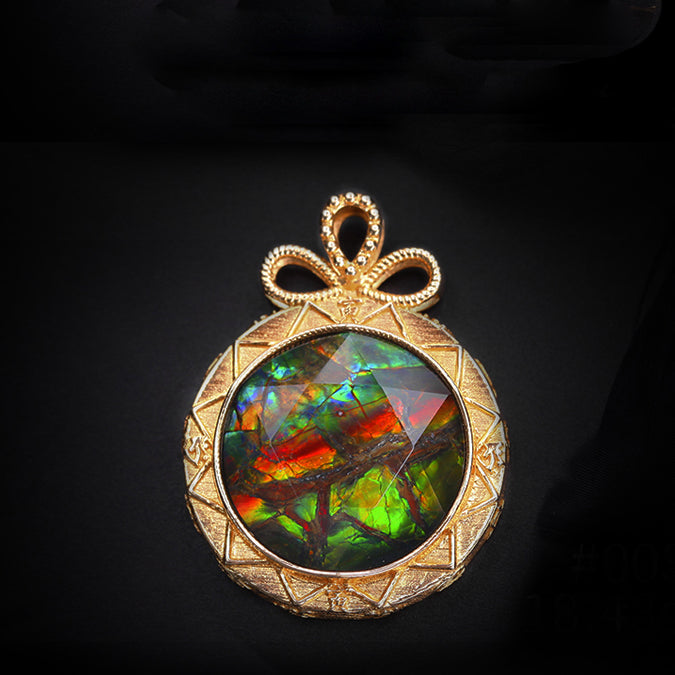 Collana in argento 925 con ammolite naturale Olivenorma