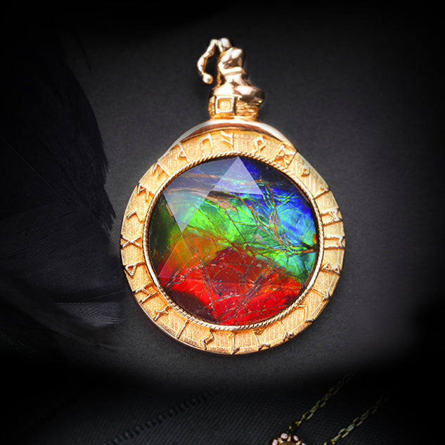 Collana in argento 925 con ammolite naturale Olivenorma