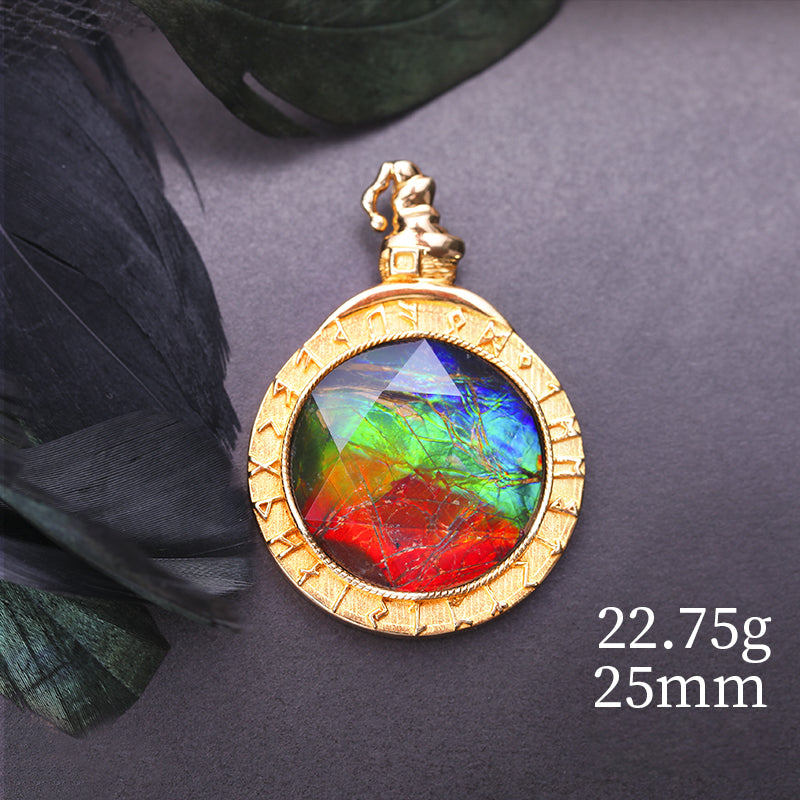 Collana in argento 925 con ammolite naturale Olivenorma