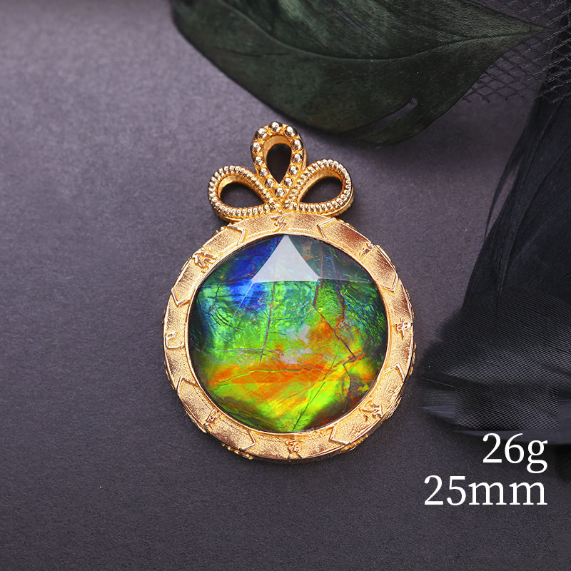 Collana in argento 925 con ammolite naturale Olivenorma