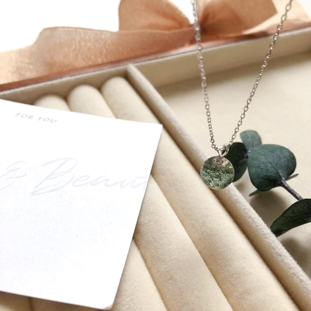 Collana con bracciale in argento sterling con quarzo fantasma verde Olivenorma