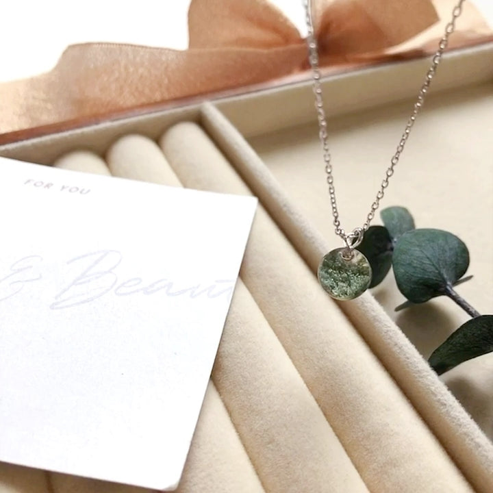 Collana con bracciale in argento sterling con quarzo fantasma verde Olivenorma