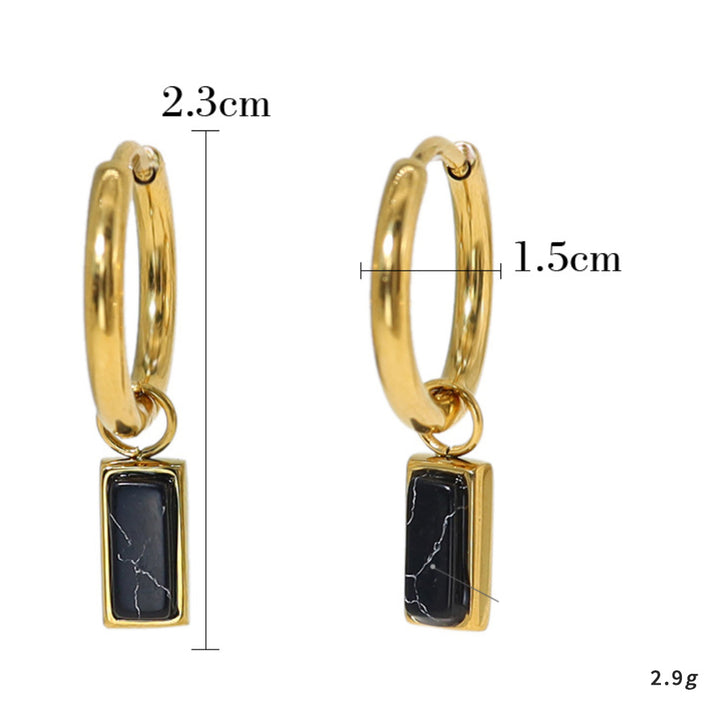 Orecchini pendenti rettangolari in turchese naturale Olivenorma 