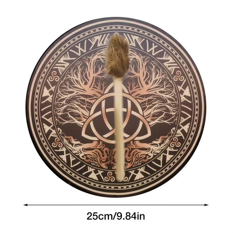 Olivenorma Tamburo sciamanico celtico fatto a mano con nodo della Trinità