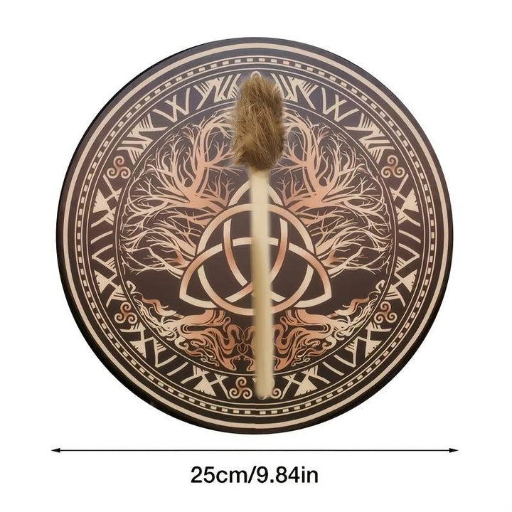 Olivenorma Tamburo sciamanico celtico fatto a mano con nodo della Trinità