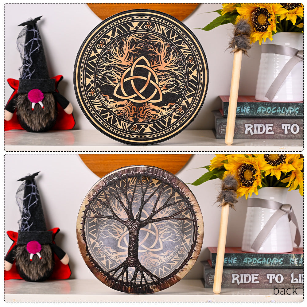 Olivenorma Tamburo sciamanico celtico fatto a mano con nodo della Trinità