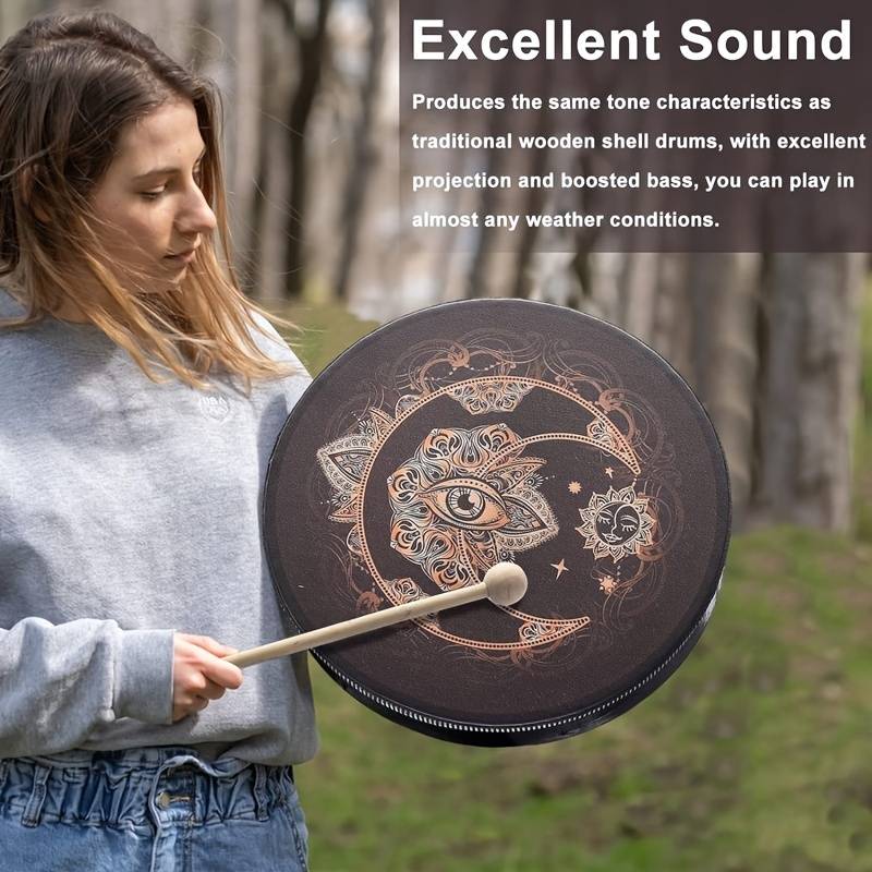 Olivenorma Luna Sole Malocchio Stampa Tamburo Sciamano