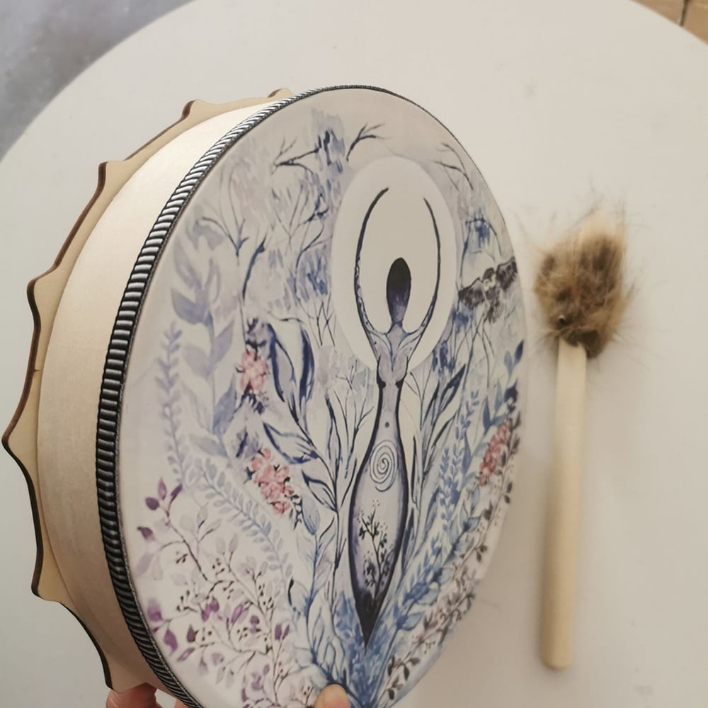 Olivenorma Tamburo Sciamano Decorazione per la casa Tamburo della Dea 