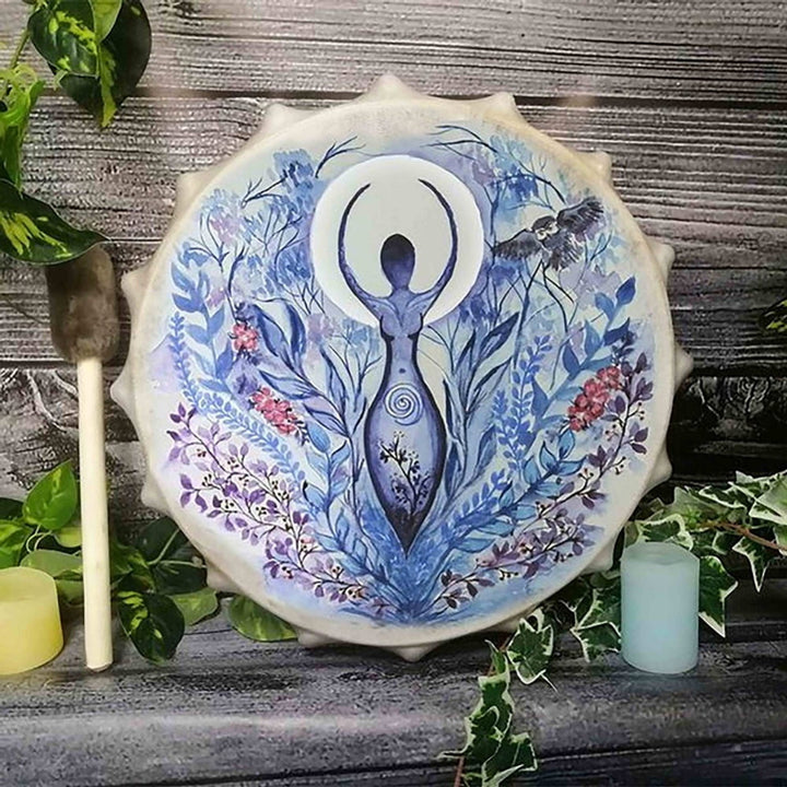 Olivenorma Tamburo Sciamano Decorazione per la casa Tamburo della Dea 