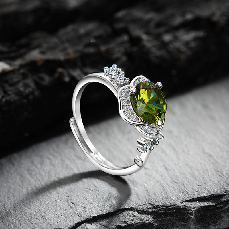 Olivenorma "The Instant Heartbeat" - Anello Empathy in peridoto con zircone