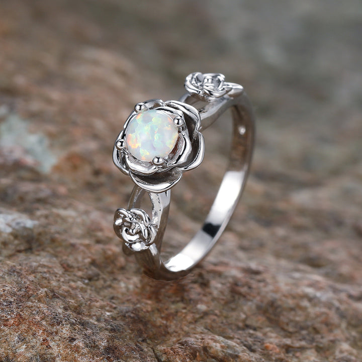 Olivenorma "Rose Of Love" Anello Opale Unico