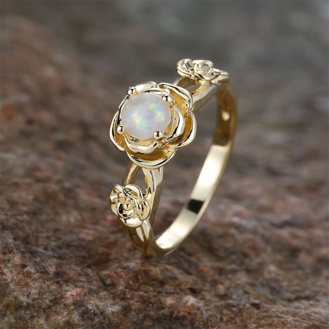 Olivenorma "Rose Of Love" Anello Opale Unico