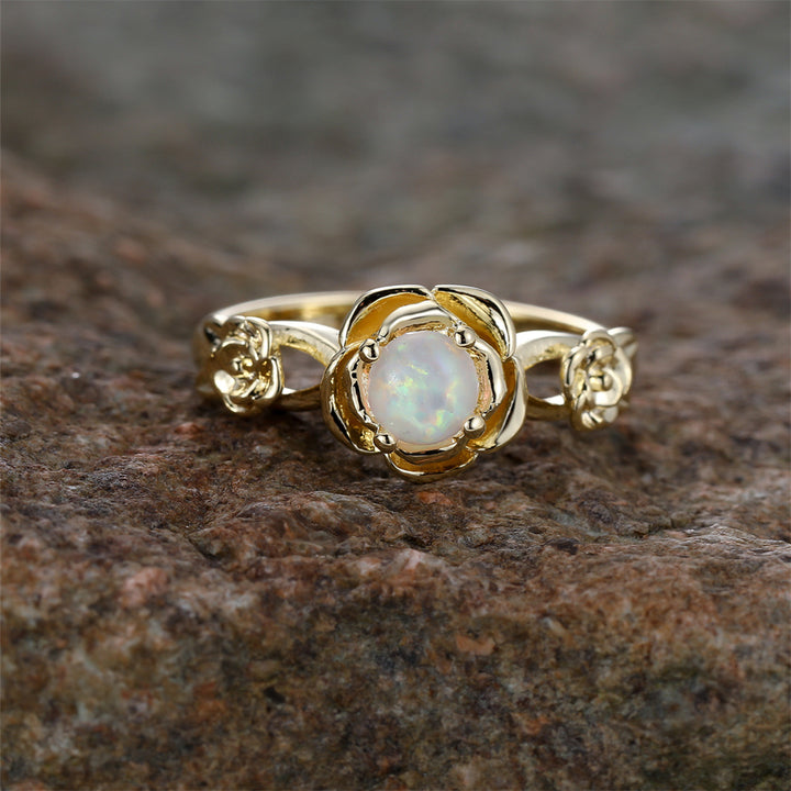 Olivenorma "Rose Of Love" Anello Opale Unico