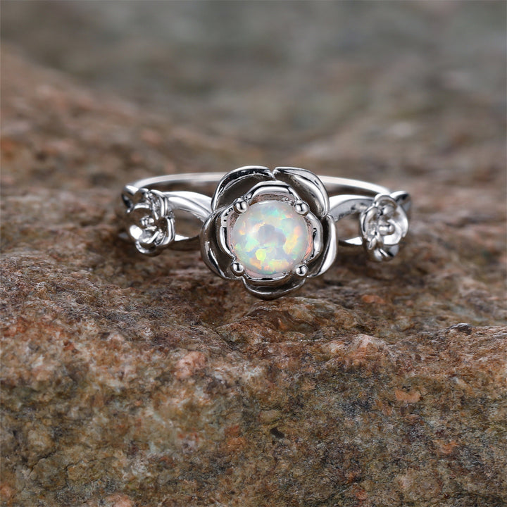 Olivenorma "Rose Of Love" Anello Opale Unico