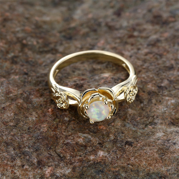 Olivenorma "Rose Of Love" Anello Opale Unico