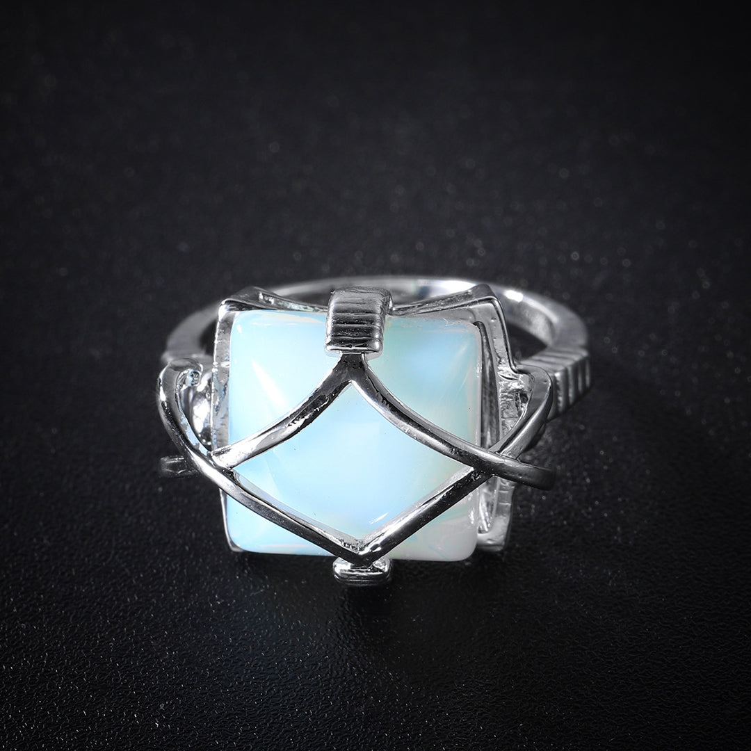 Anello di fidanzamento in opalite bianca Olivenorma