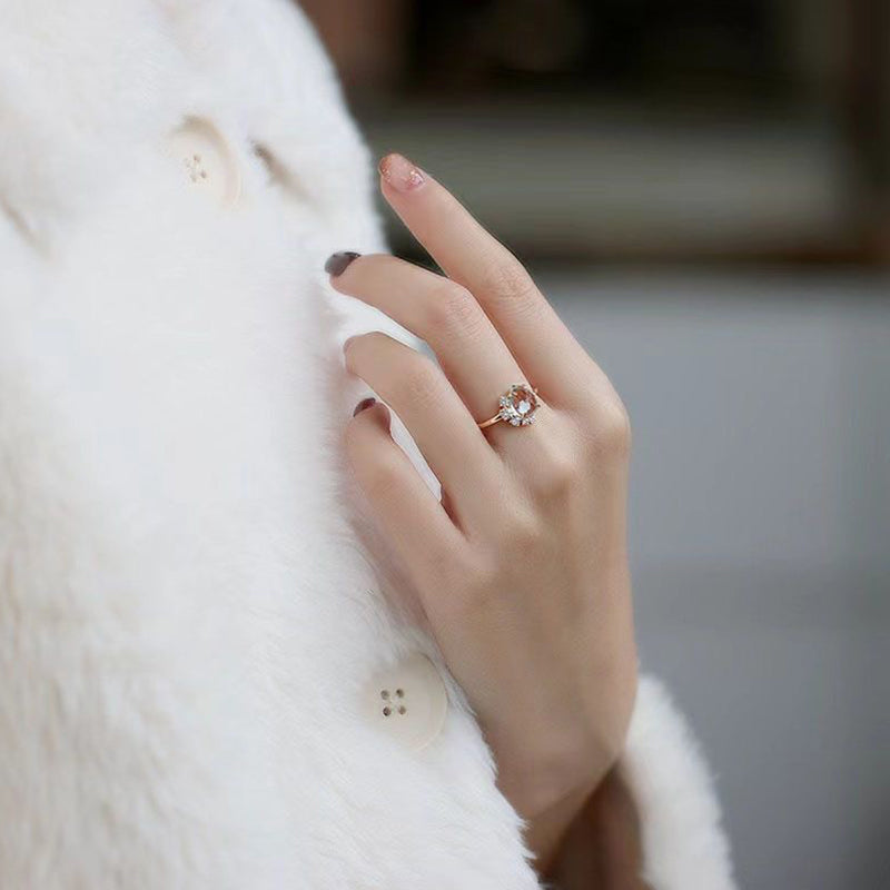 Olivenorma "The Eternal Bliss" - Anello in acquamarina con zircone