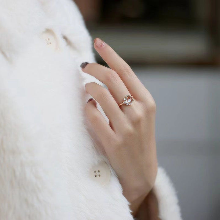 Olivenorma "The Eternal Bliss" - Anello in acquamarina con zircone