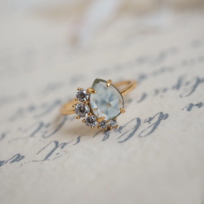 Olivenorma "The Eternal Bliss" - Anello in acquamarina con zircone