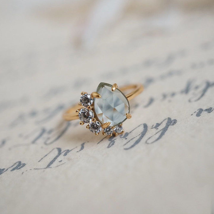 Olivenorma "The Eternal Bliss" - Anello in acquamarina con zircone