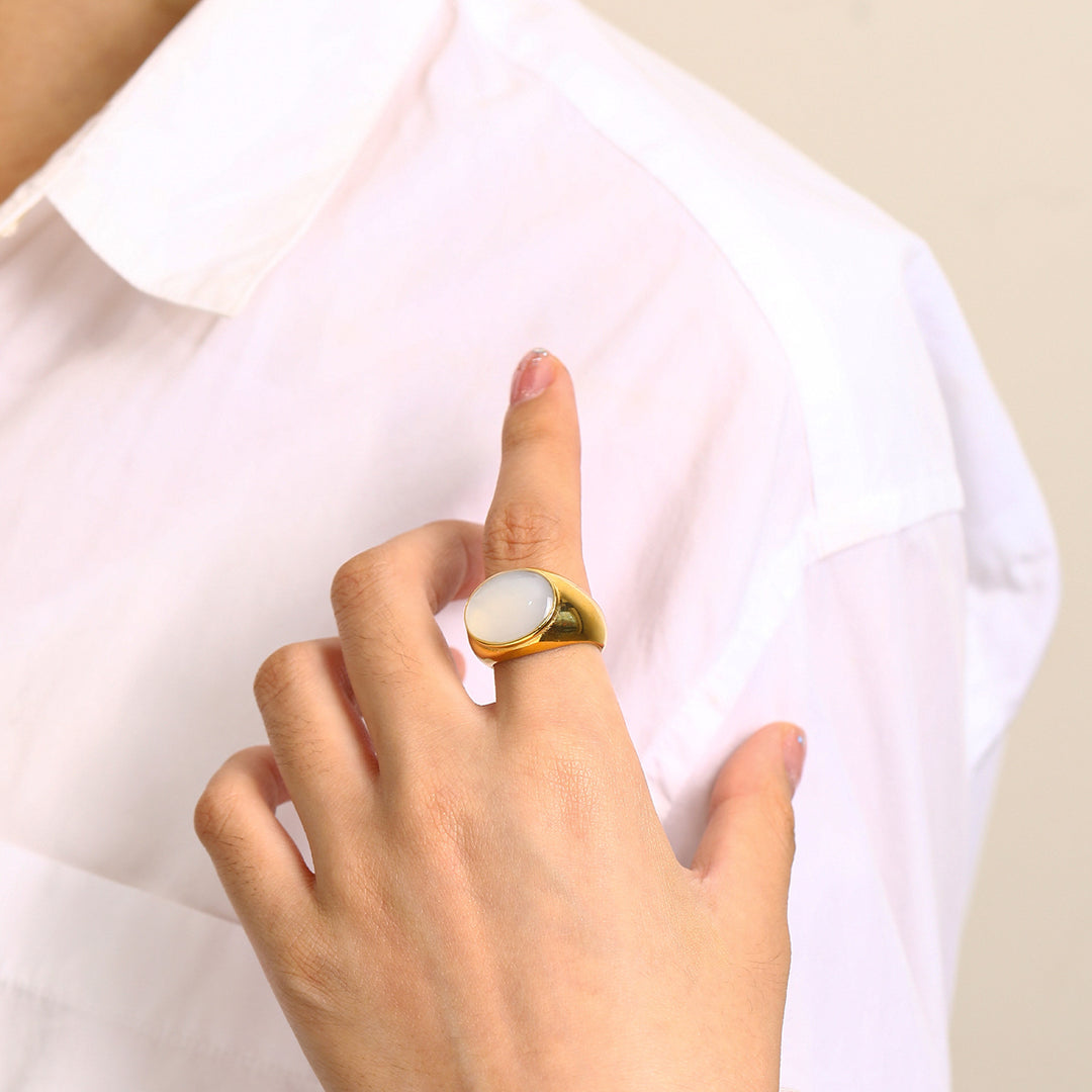 Anello semplice in pietra naturale Olivenorma Francese Nicchia