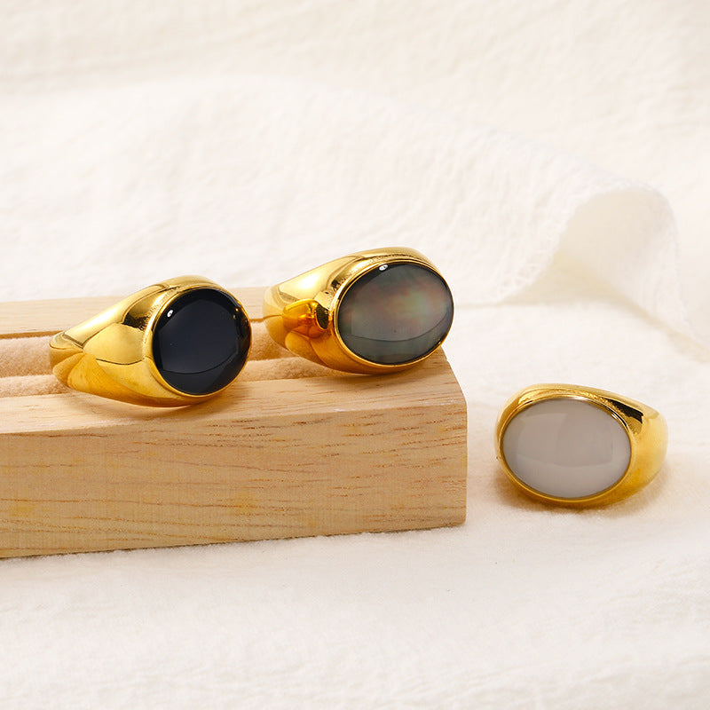 Anello semplice in pietra naturale Olivenorma Francese Nicchia