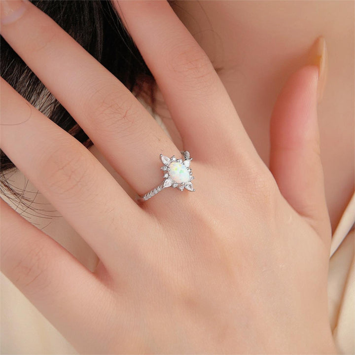 Olivenorma Dainty S925 Anello di fidanzamento in opale 