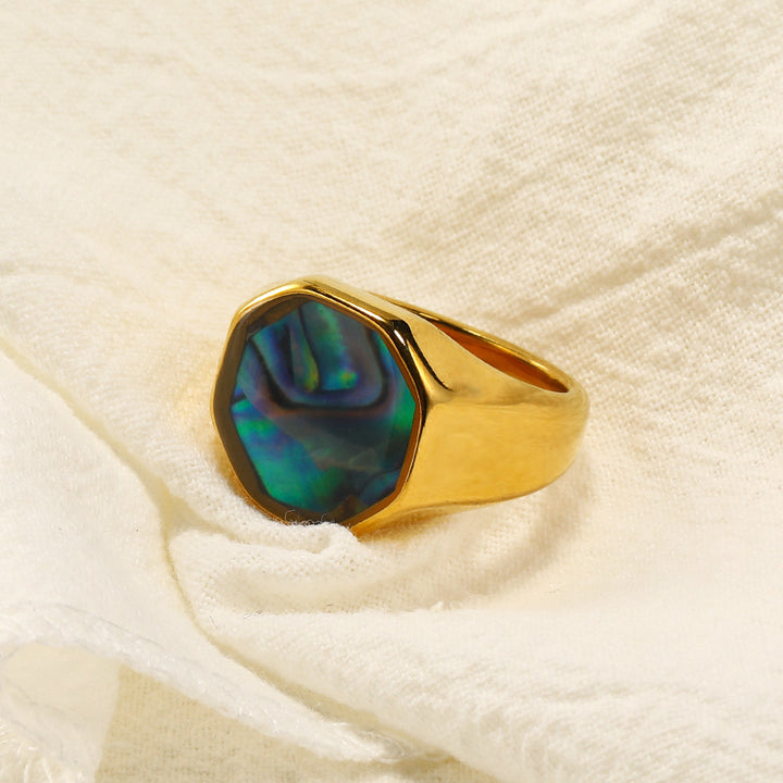 Anello Olivenorma Geometria Madreperla Conchiglia Abalone