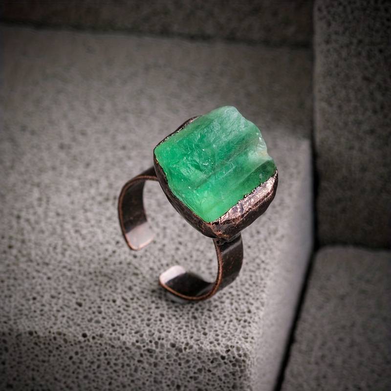 Olivenorma 1PC Anello Regolabile Irregolare in Pietra Grezza Naturale