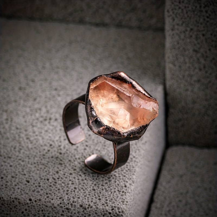 Olivenorma 1PC Anello Regolabile Irregolare in Pietra Grezza Naturale
