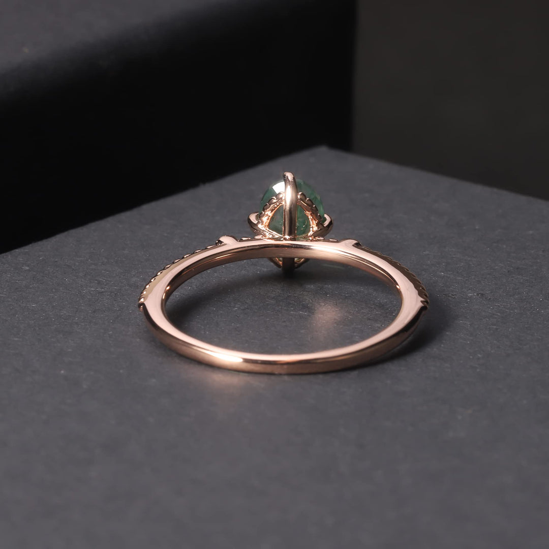Anello di fidanzamento in argento sterling 925 con agata muschiata Olivenorma
