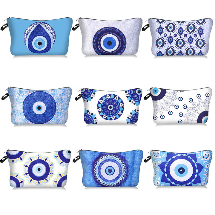 Borsa cosmetica per il trucco Blue Evil Eye Olivenorma
