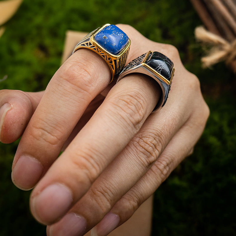 Olivenorma "Triumph Return" - Anello con pietra preziosa del guerriero turco