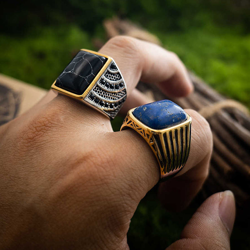 Olivenorma "Triumph Return" - Anello con pietra preziosa del guerriero turco