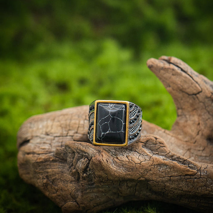 Olivenorma "Triumph Return" - Anello con pietra preziosa del guerriero turco