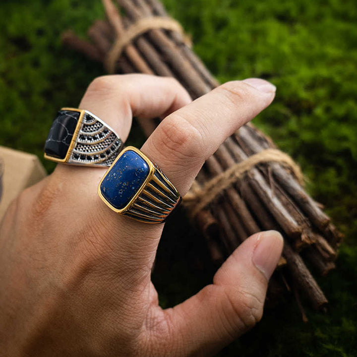 Olivenorma "Triumph Return" - Anello con pietra preziosa del guerriero turco
