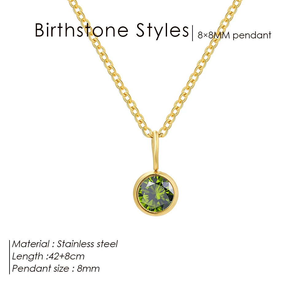 Collana con ciondolo con pietra portafortuna da 8 mm della costellazione Olivenorma