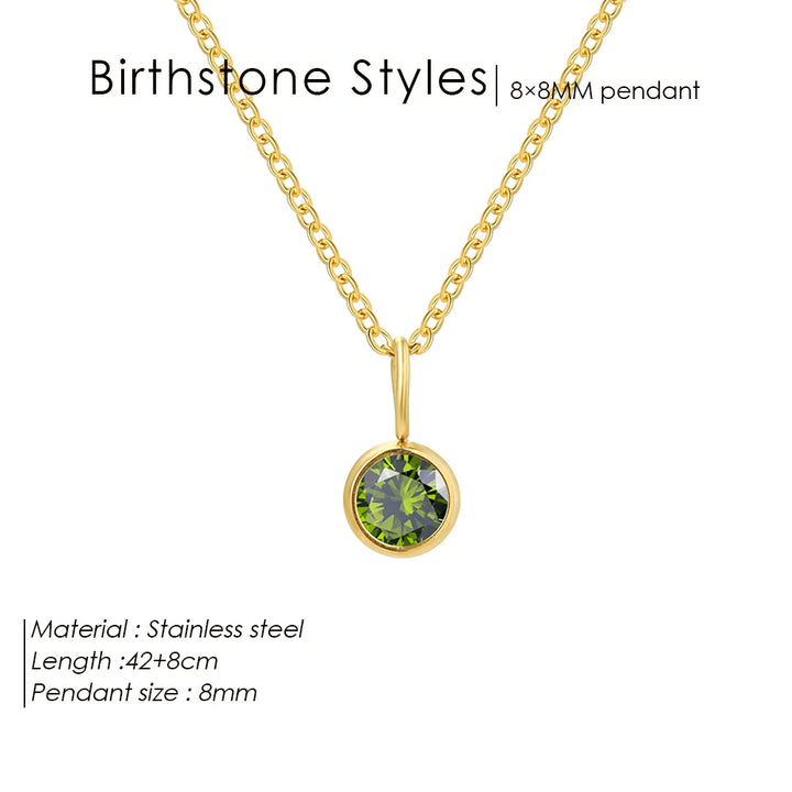 Collana con ciondolo con pietra portafortuna da 8 mm della costellazione Olivenorma