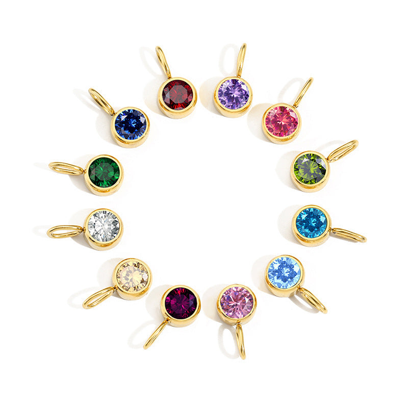 Collana con ciondolo con pietra portafortuna da 8 mm della costellazione Olivenorma