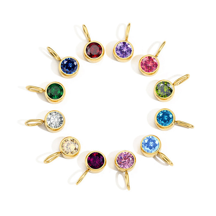 Collana con ciondolo con pietra portafortuna da 8 mm della costellazione Olivenorma