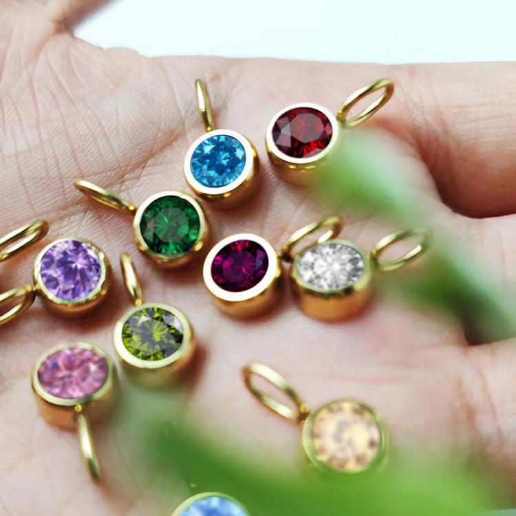 Collana con ciondolo con pietra portafortuna da 8 mm della costellazione Olivenorma