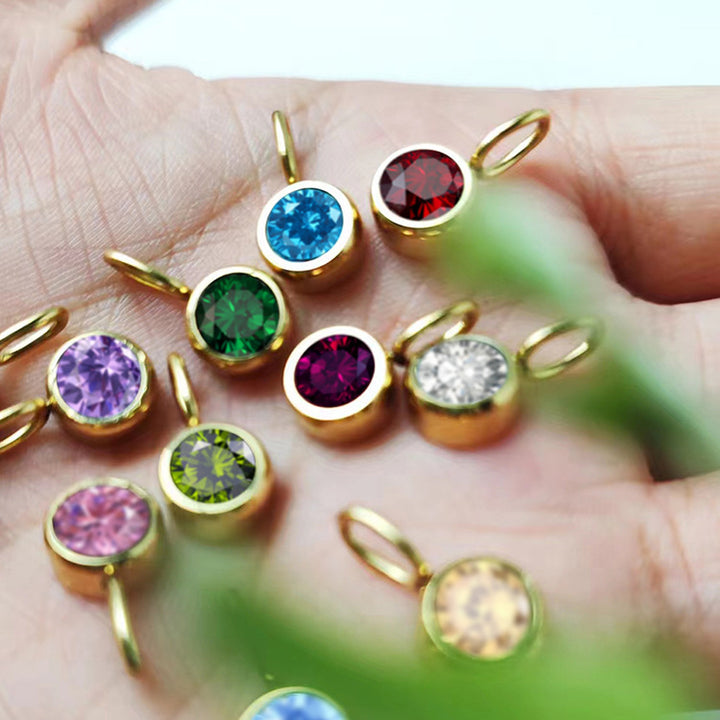 Collana con ciondolo con pietra portafortuna da 8 mm della costellazione Olivenorma