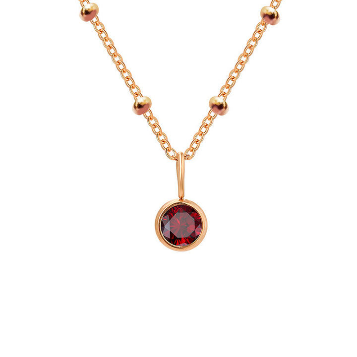 Collana con ciondolo con pietra portafortuna rotonda Olivenorma da 8 mm