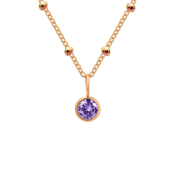 Collana con ciondolo con pietra portafortuna rotonda Olivenorma da 8 mm