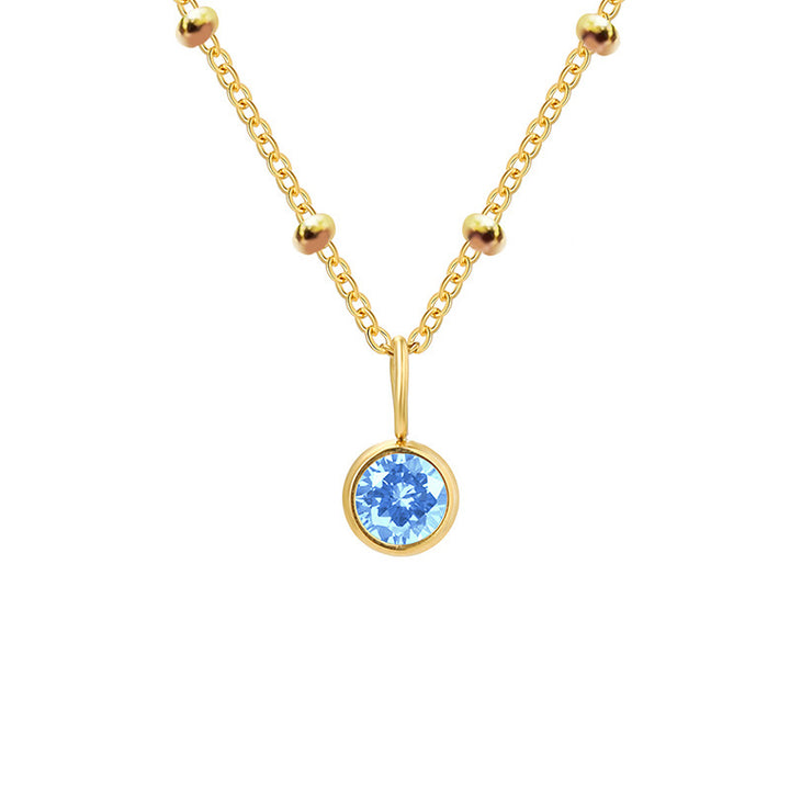 Collana con ciondolo con pietra portafortuna rotonda Olivenorma da 8 mm