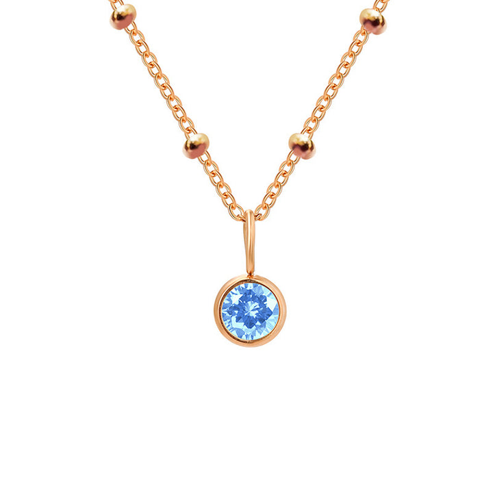 Collana con ciondolo con pietra portafortuna rotonda Olivenorma da 8 mm