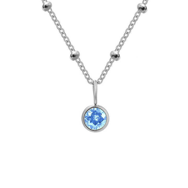 Collana con ciondolo con pietra portafortuna rotonda Olivenorma da 8 mm